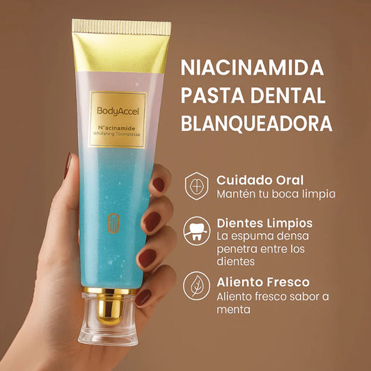 BodyAccel™ – Pasta de Dientes con Niacinamida para Blanquear, Quitar Manchas y Refrescar el Aliento
