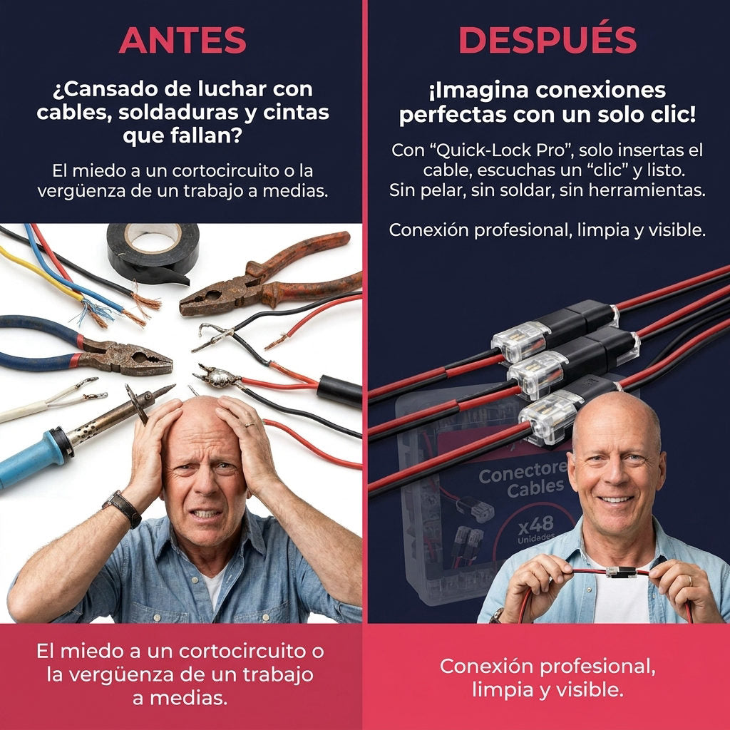 Conectores Cables x48 Unidades — ANTES Y DESPUES