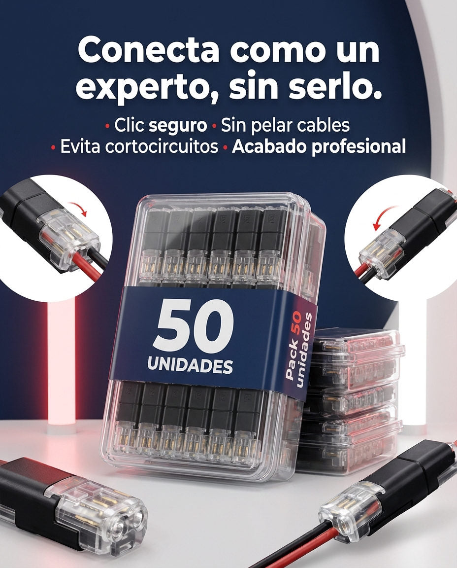 Conectores Cables x48 Unidades — Pack de 50 unidades — HERO