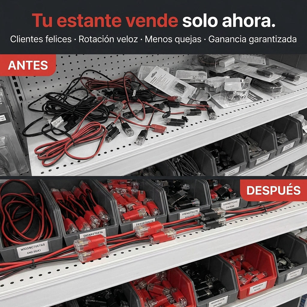 Conectores Cables x50 Unidades — ANTES Y DESPUES