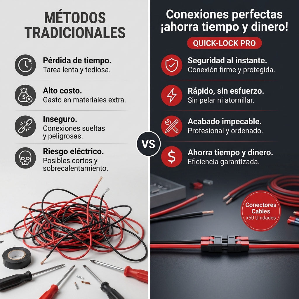 Conectores Cables x50 Unidades — LA DIFERENCIA FRENTE A ALTERNATIVAS