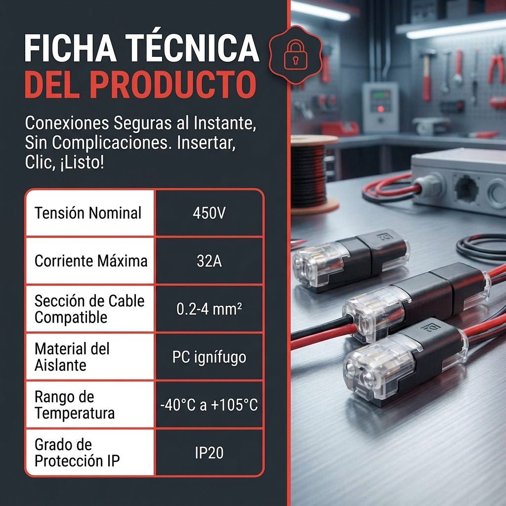 Conectores Cables x50 Unidades — FICHA Y MODO DE USO