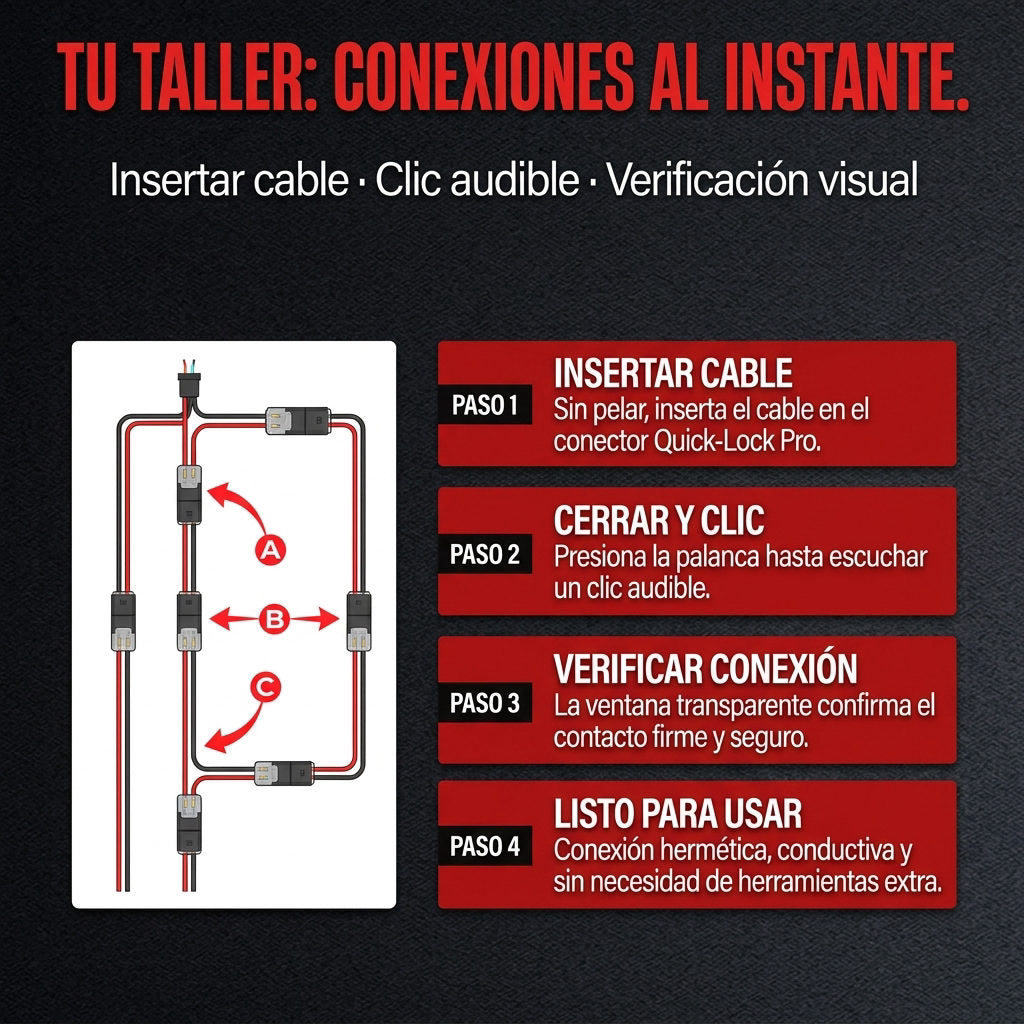 Conectores Cables x50 Unidades — GUÍA DE USO RÁPIDO PASO A PASO