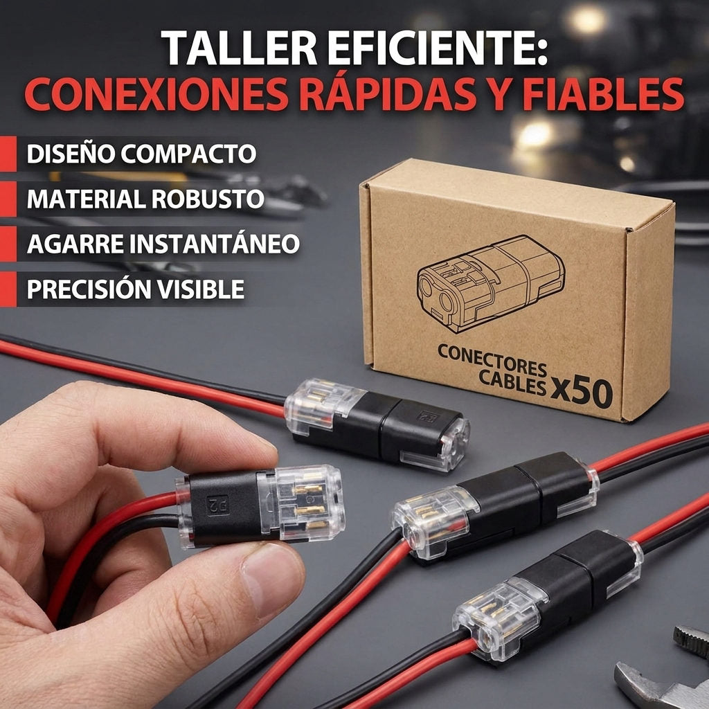 Conectores Cables x50 Unidades — DISEÑO COMPACTO Y DURADERO