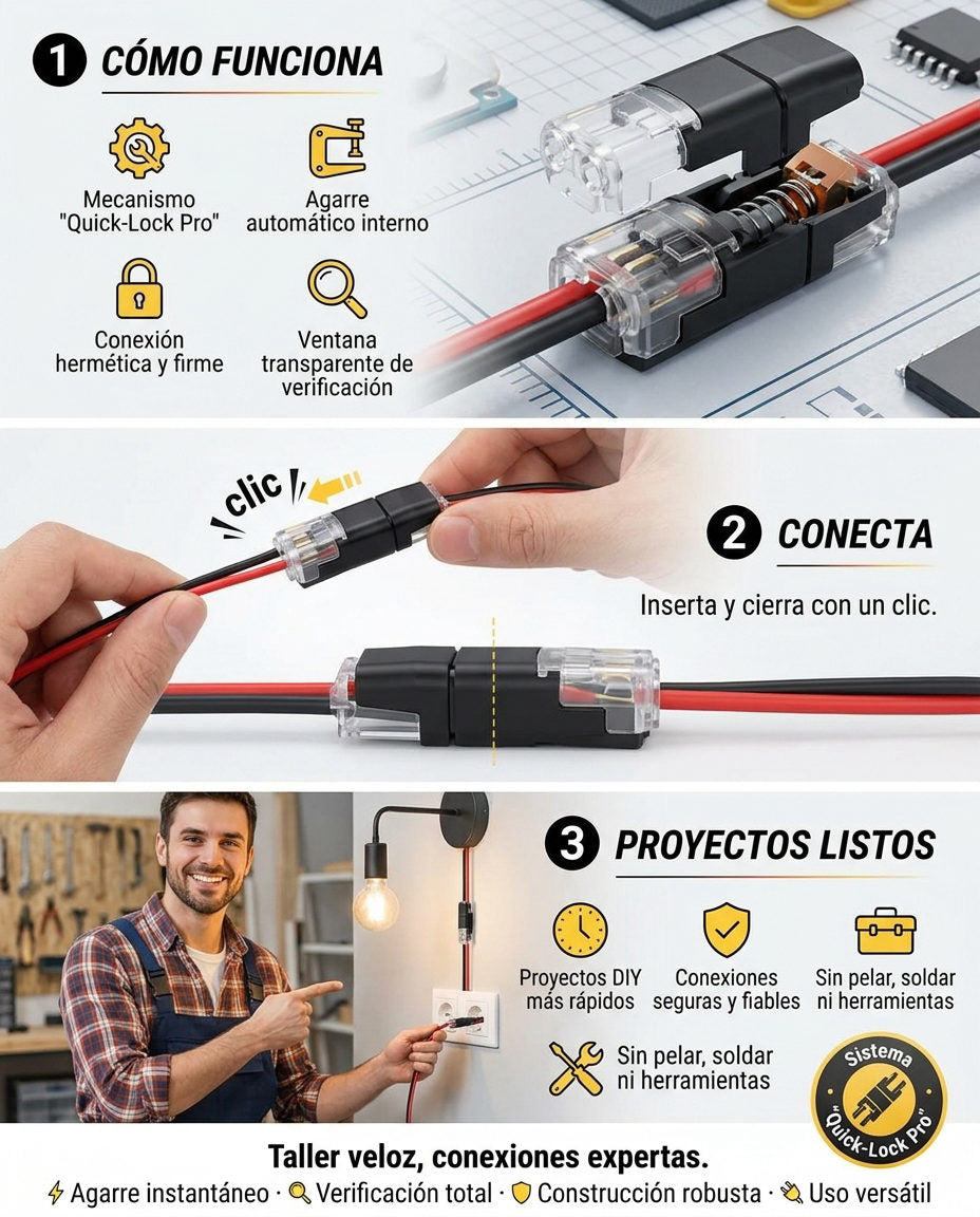 Conectores Cables x50 Unidades — FICHA Y MODO DE USO SIMPLE