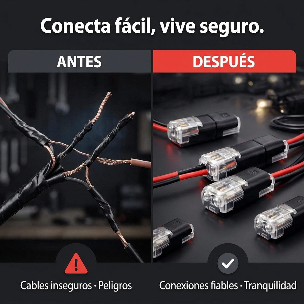 Conectores Cables x50 Unidades — ANTES Y DESPUES