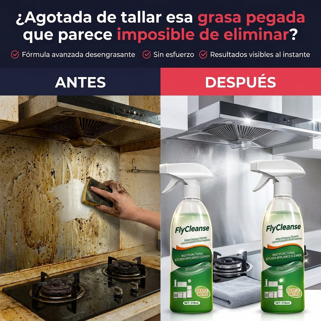Flycleanse desengrasante — ANTES Y DESPUES