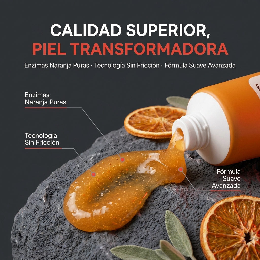 Gel exfoliante con enzimas naturales de naranja — DETALLES DE CALIDAD