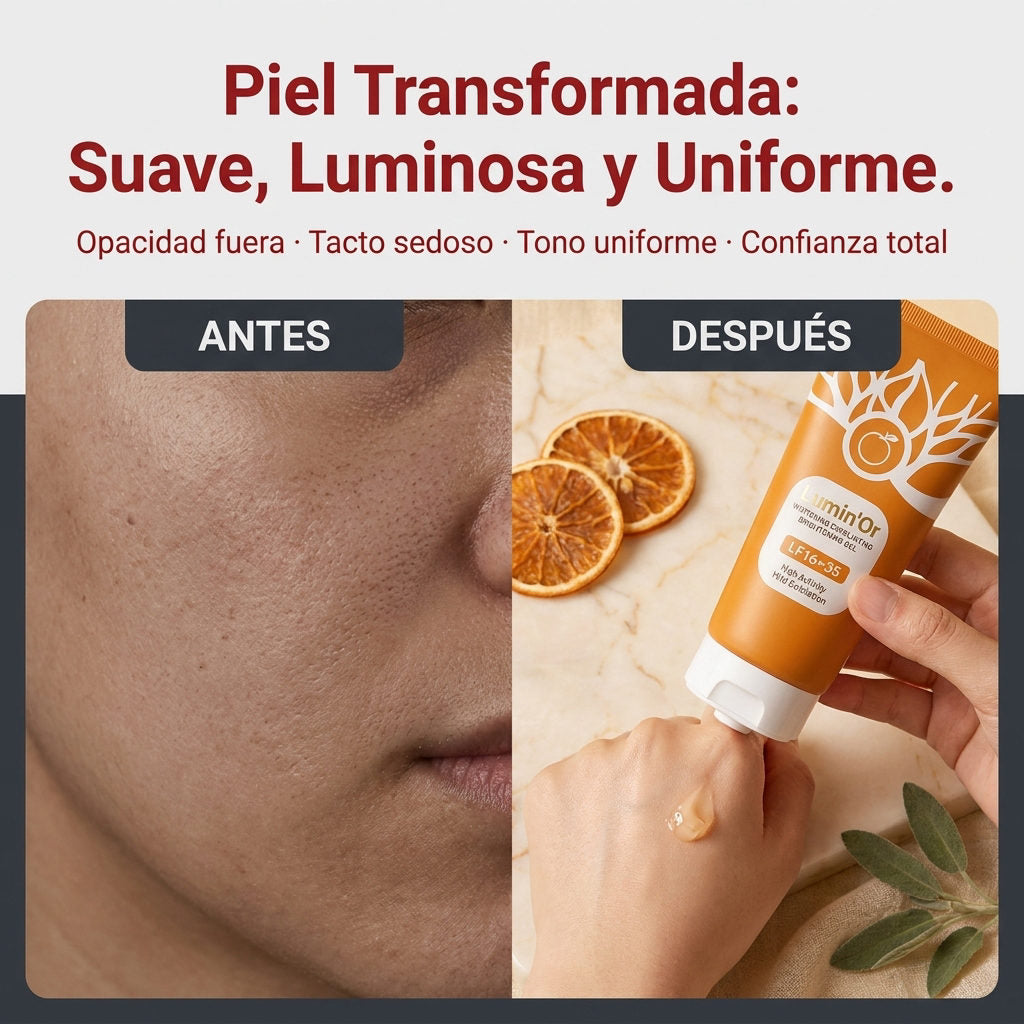 Gel exfoliante con enzimas naturales de naranja — ANTES Y DESPUES