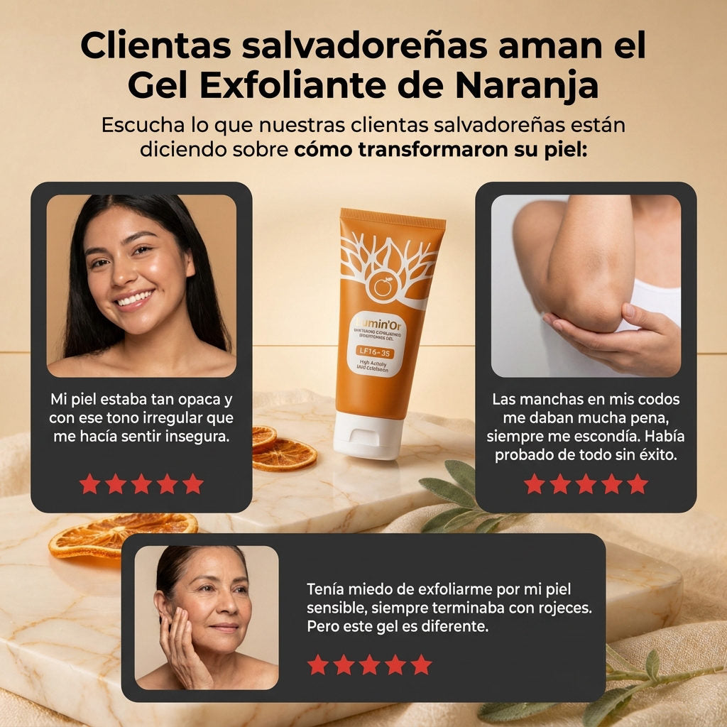 Gel exfoliante con enzimas naturales de naranja — PRUEBA SOCIAL