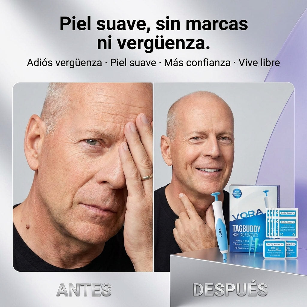 Kit TagBuddy – ¡Adiós a las verrugas! — ANTES Y DESPUES