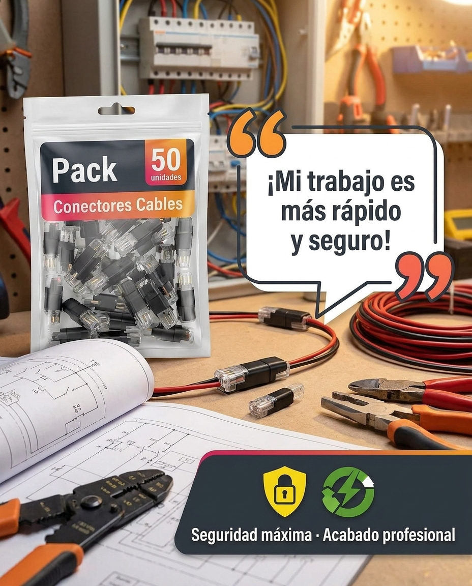 Pack 50 unidades Conectores Cables — TESTIMONIO DE RESULTADO