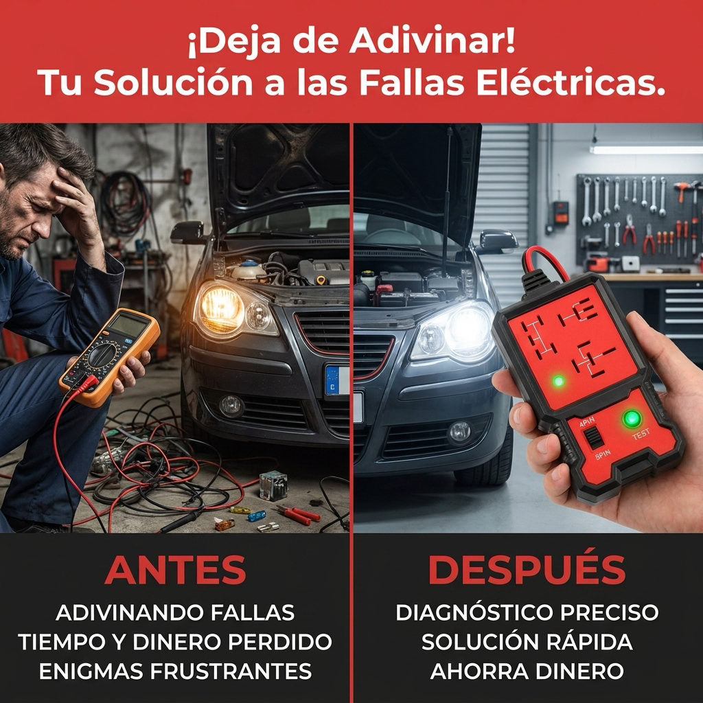 Probador de relevadores 12V — ANTES Y DESPUES