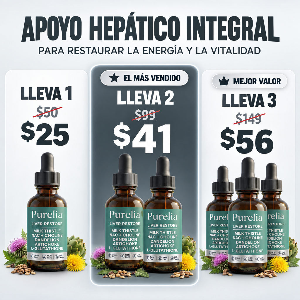 Purelia: apoyo hepático integral para restaurar la energía y la vitalidad. — OFERTAS POR CANTIDAD